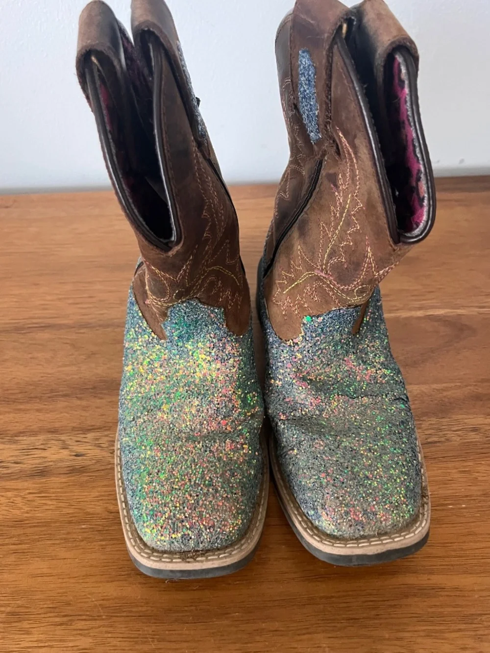 SHYANNE GIRLS' GLITTERAMA WESTERN BOOTS - BROAD SQUARE TOE